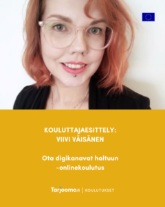 Tarjoomon digimarkkinointi koulutuksen kouluttaja Viivi Väisänen
