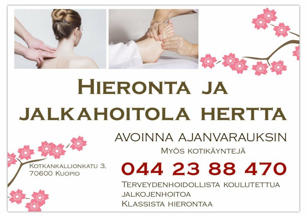 Hierontaa ja jalkahoitoa Niiralassa